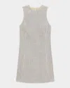 Theory Linear Check Easy Flare Mini Dress In Black
