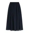 Theory Irregular Pleat Skirt Nocturne Navy In Multi