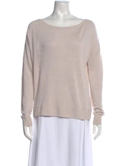 Pre-owned Theory Linen Bateau Neckline Sweater In Neutral