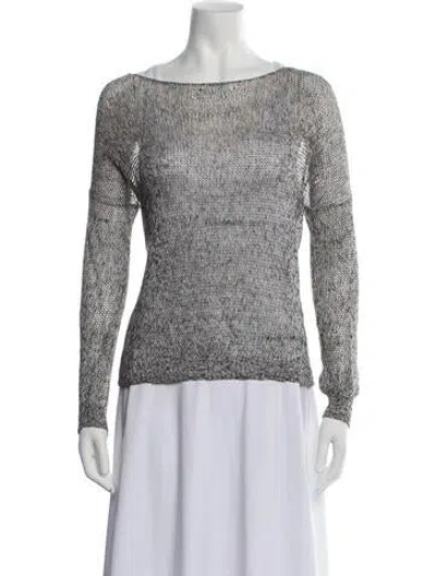 Pre-owned Theory Linen Bateau Neckline Sweater In White