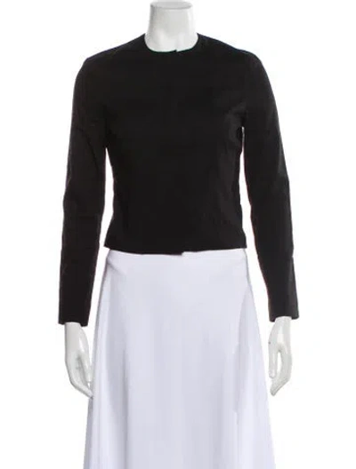 Pre-owned Theory Linen Biker Jacket In Black