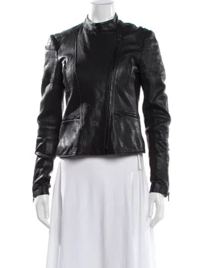 Pre-owned Theory Linen Biker Jacket In Gray