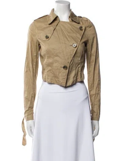 Pre-owned Theory Linen Biker Jacket In Neutral