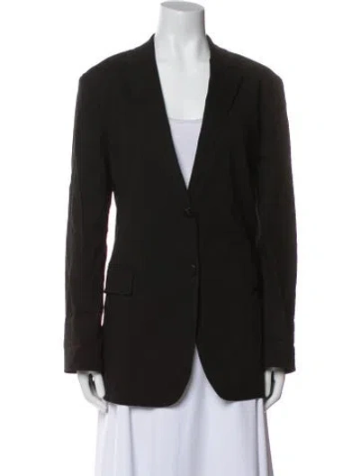 Pre-owned Theory Linen Blazer In Black