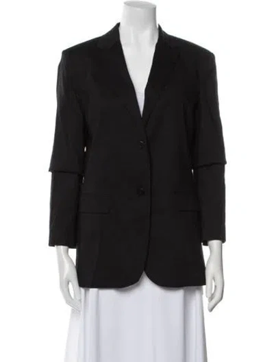 Pre-owned Theory Linen Blazer In Black