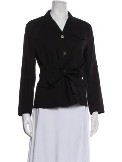 Pre-owned Theory Linen Blazer In Black