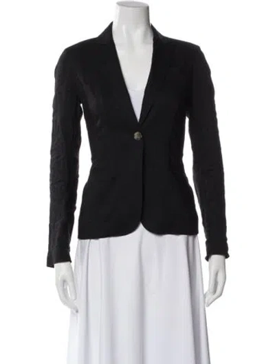 Pre-owned Theory Linen Blazer In Black