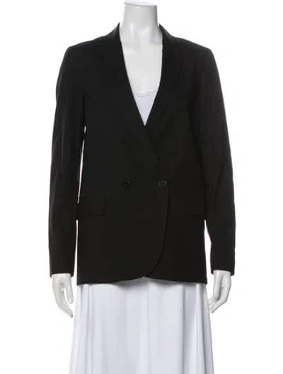 Pre-owned Theory Linen Blazer In Black