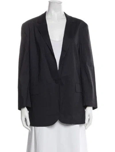Pre-owned Theory Linen Blazer In Black