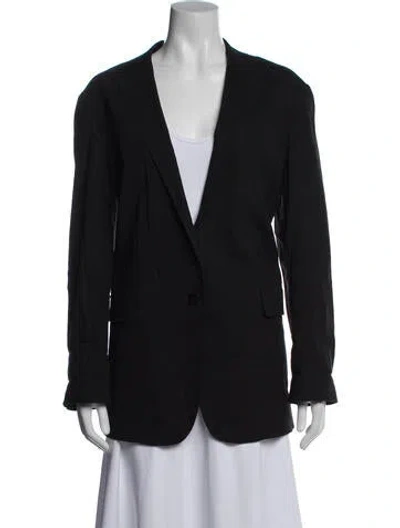 Pre-owned Theory Linen Blazer In Black