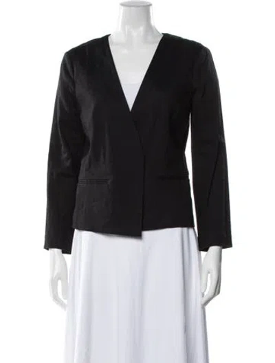 Pre-owned Theory Linen Blazer In Black