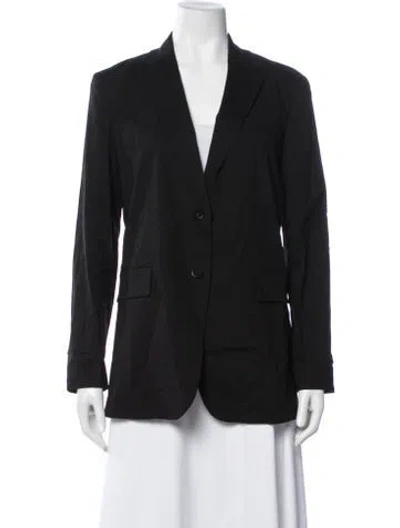 Pre-owned Theory Linen Blazer In Black