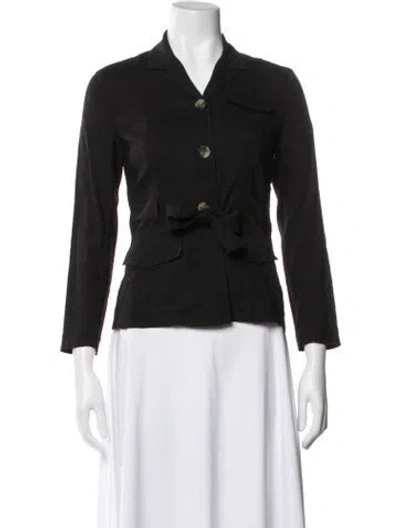 Pre-owned Theory Linen Blazer In Black