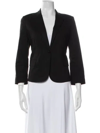 Pre-owned Theory Linen Blazer In Black