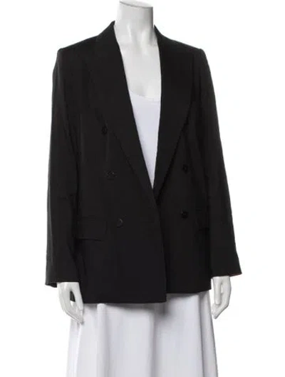 Pre-owned Theory Linen Blazer In Black