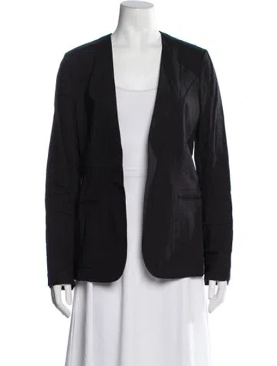 Pre-owned Theory Linen Blazer In Black