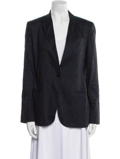 Pre-owned Theory Linen Blazer In Blue