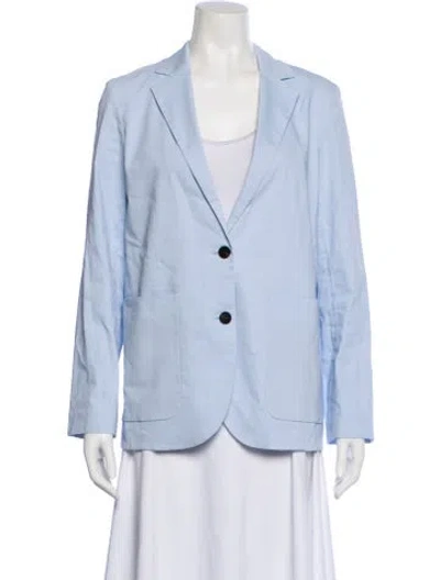 Pre-owned Theory Linen Blazer In Blue