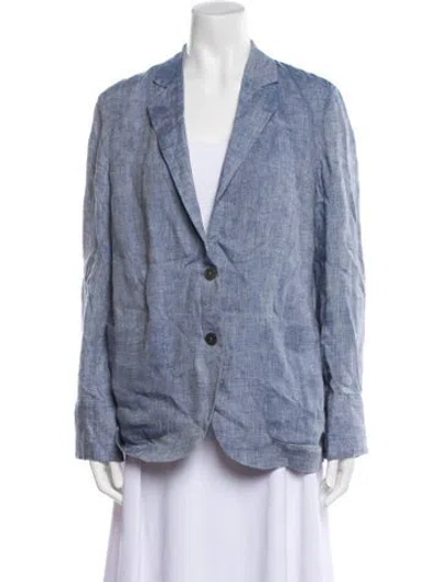 Pre-owned Theory Linen Blazer In Blue
