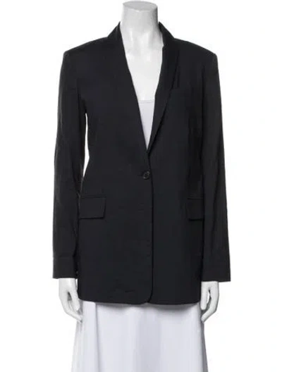 Pre-owned Theory Linen Blazer In Blue