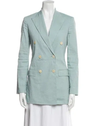 Pre-owned Theory Linen Blazer In Blue