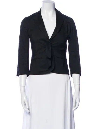 Pre-owned Theory Linen Blazer In Blue