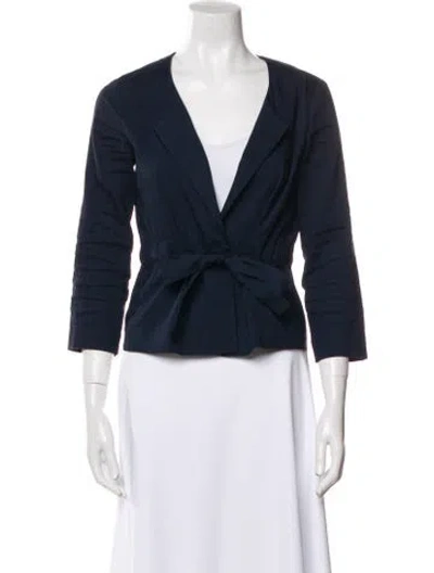 Pre-owned Theory Linen Blazer In Blue