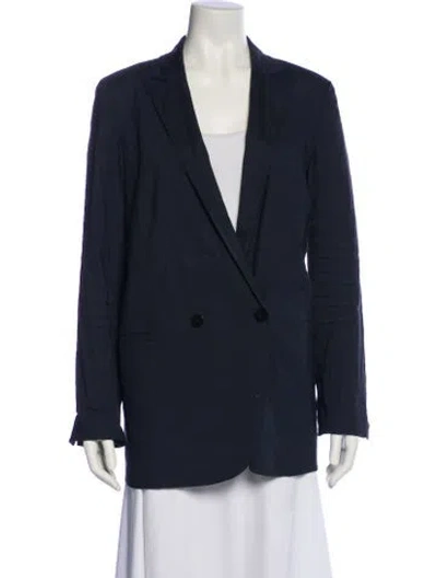 Pre-owned Theory Linen Blazer In Blue