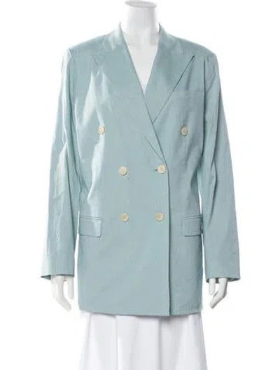 Pre-owned Theory Linen Blazer In Blue