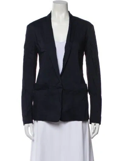 Pre-owned Theory Linen Blazer In Blue