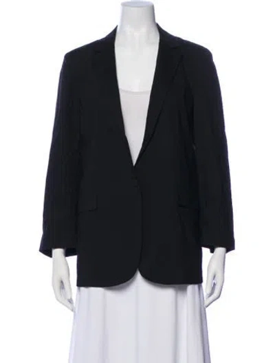 Pre-owned Theory Linen Blazer In Blue