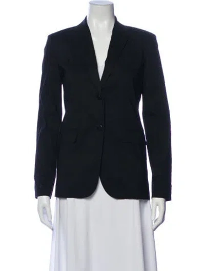 Pre-owned Theory Linen Blazer In Blue