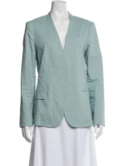 Pre-owned Theory Linen Blazer In Blue
