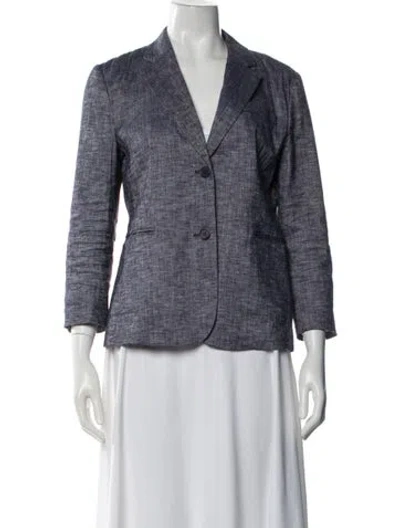 Pre-owned Theory Linen Blazer In Blue