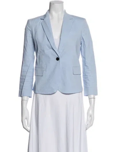Pre-owned Theory Linen Blazer In Blue