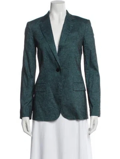 Pre-owned Theory Linen Blazer In Blue