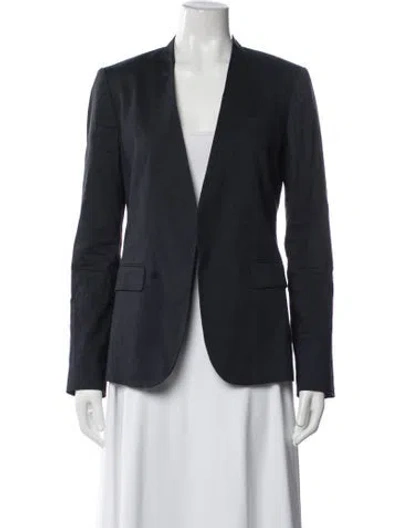 Pre-owned Theory Linen Blazer In Blue