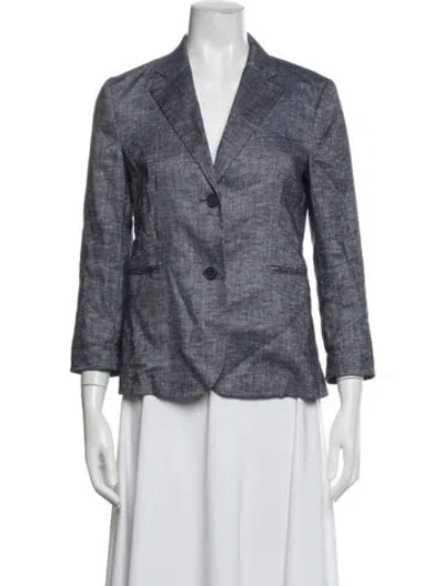 Pre-owned Theory Linen Blazer In Blue