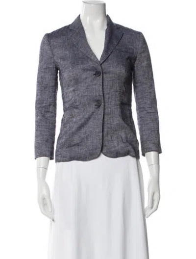 Pre-owned Theory Linen Blazer In Blue