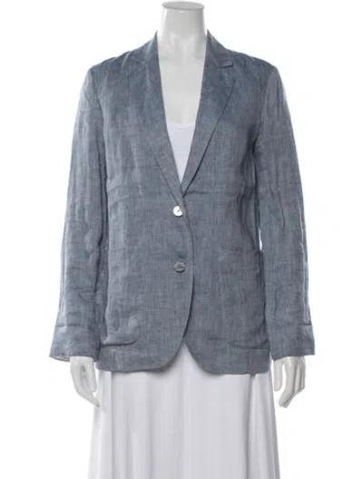 Pre-owned Theory Linen Blazer In Blue