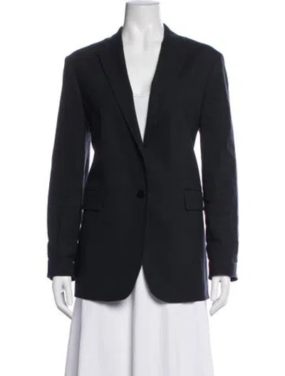 Pre-owned Theory Linen Blazer In Blue