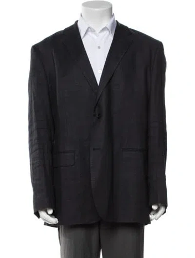 Pre-owned Theory Linen Blazer In Blue
