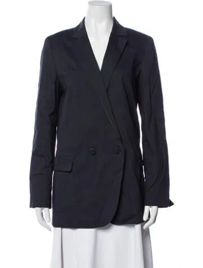 Pre-owned Theory Linen Blazer In Blue
