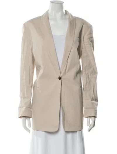 Pre-owned Theory Linen Blazer In Brown