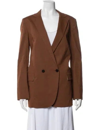 Pre-owned Theory Linen Blazer In Brown