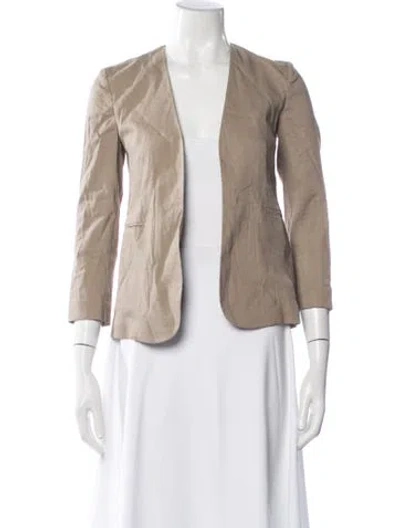 Pre-owned Theory Linen Blazer In Brown