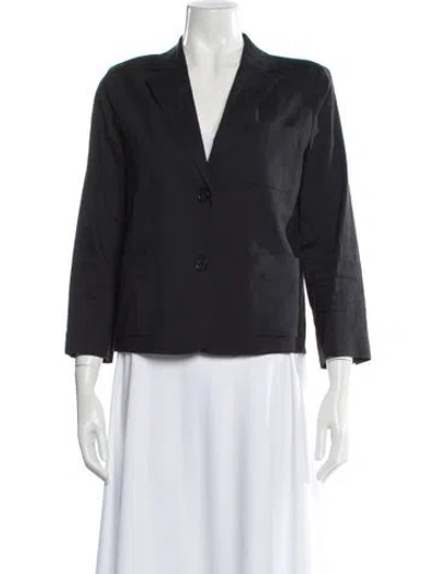 Pre-owned Theory Linen Blazer In Gray