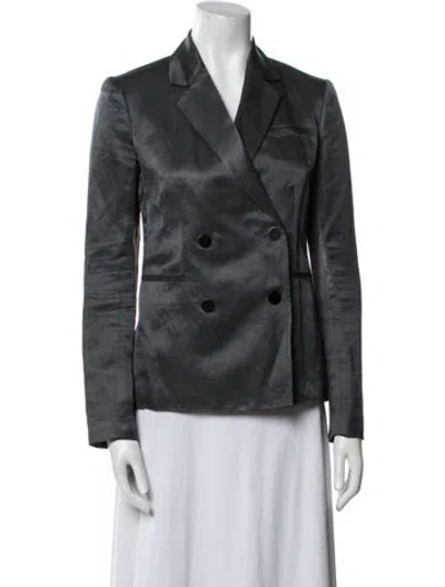 Pre-owned Theory Linen Blazer In Gray