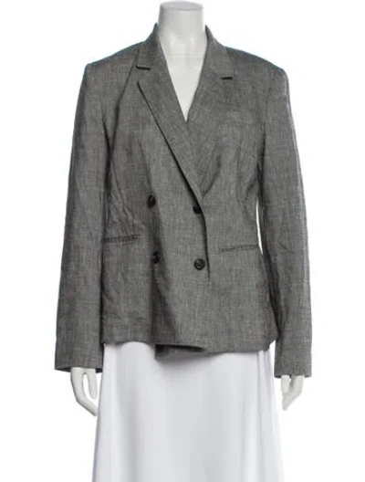 Pre-owned Theory Linen Blazer In Gray