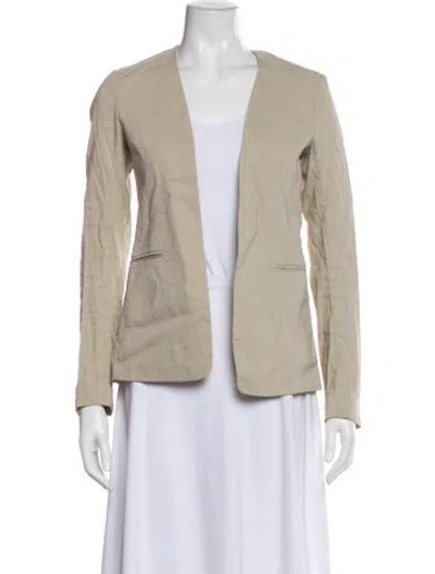 Pre-owned Theory Linen Blazer In Gray